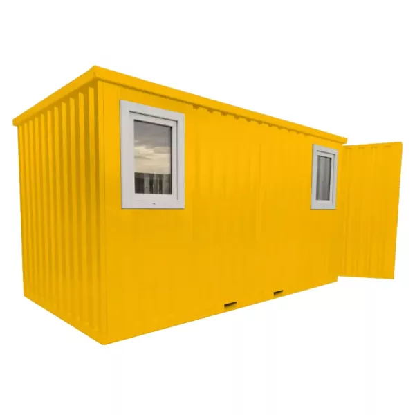4 X 2 FOCO CONTAINER EINZELTÜR KURZE SEITE FENSTER ZINKGELB RAL 1018