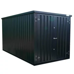 4 X 2 FOCO LAGERCONTAINER DOPPELTÜR KURZE SEITE SCHWARZ RAL 9005