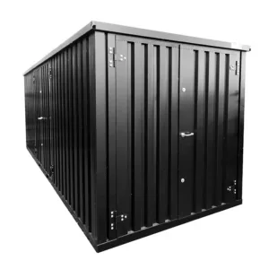 5 X 2 FOCO LAGERCONTAINER DOPPELTÜR KURZE SEITE SCHWARZ RAL 9005
