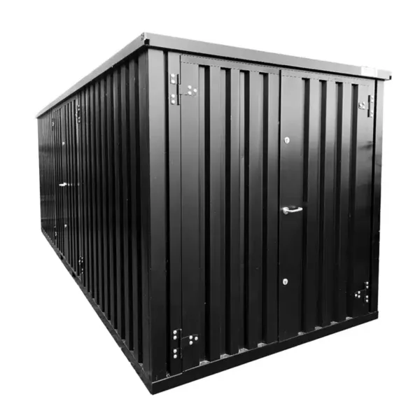 5 X 2 FOCO LAGERCONTAINER DOPPELTÜR KURZE SEITE SCHWARZ RAL 9005