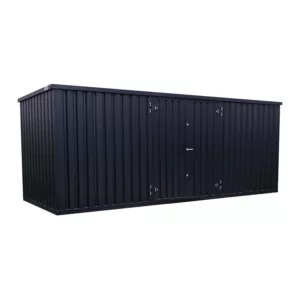 6 X 2 FOCO LAGERCONTAINER DOPPELTÜR LANGE SEITE SCHWARZ RAL 9005