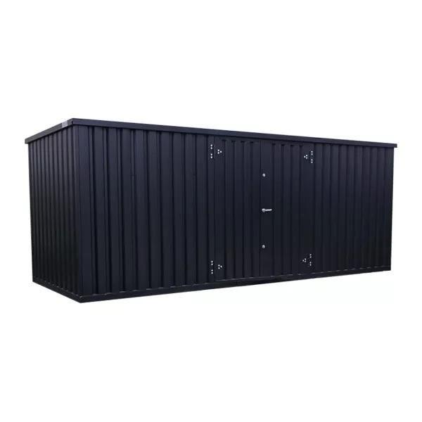 6 X 2 FOCO LAGERCONTAINER DOPPELTÜR LANGE SEITE SCHWARZ RAL 9005