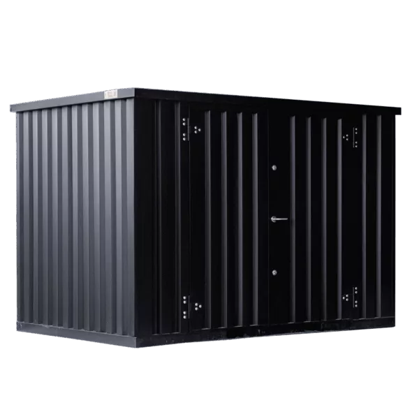 3 X 2 FOCO LAGERCONTAINER DOPPELTÜR LANGE SEITE SCHWARZ RAL 9005