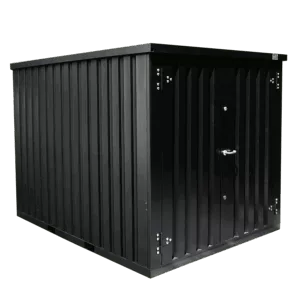 3 X 2 FOCO LAGERCONTAINER DOPPELTÜR KURZE SEITE SCHWARZ RAL 9005