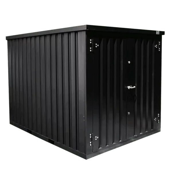 3 X 2 FOCO LAGERCONTAINER DOPPELTÜR KURZE SEITE SCHWARZ RAL 9005