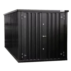 6 X 2 FOCO LAGERCONTAINER DOPPELTÜR KURZE SEITE SCHWARZ RAL 9005