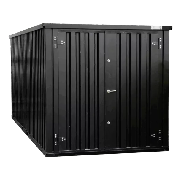 6 X 2 FOCO LAGERCONTAINER DOPPELTÜR KURZE SEITE SCHWARZ RAL 9005