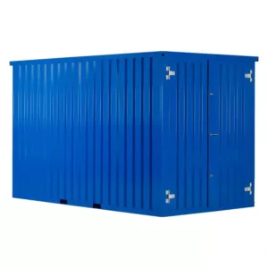 2 X 2 FOCO LAGERCONTAINER DOPPELTÜR KURZE SEITE ENZIANBLAU RAL 5010
