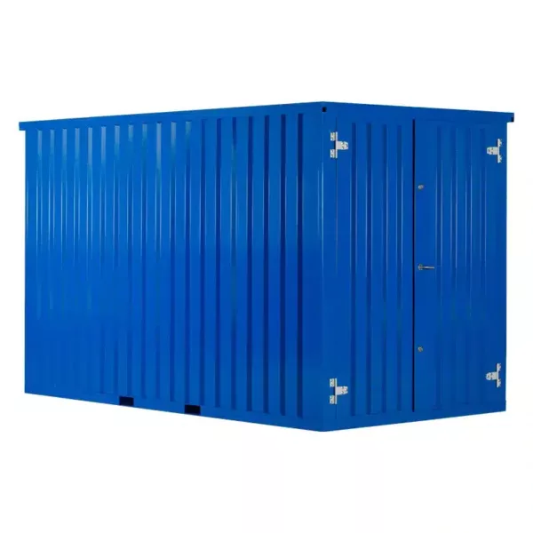 3 X 2 FOCO LAGERCONTAINER DOPPELTÜR KURZE SEITE ENZIANBLAU RAL 5010