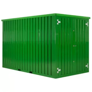 2 X 2 FOCO LAGERCONTAINER DOPPELTÜR KURZE SEITE GRÜN RAL 6005