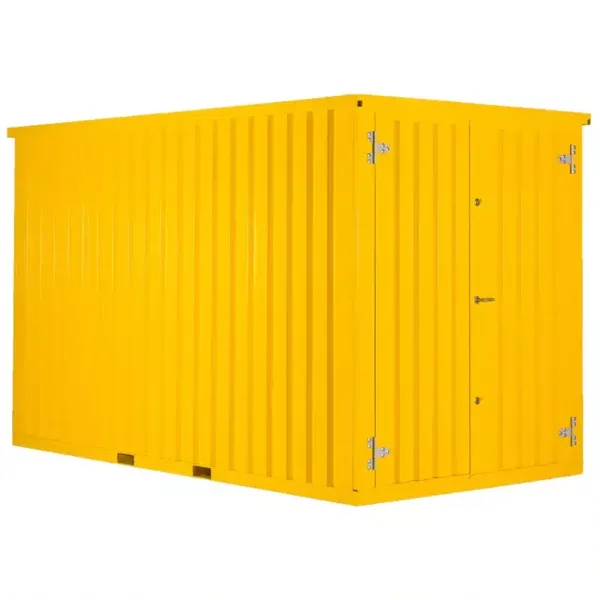 2 X 2 FOCO LAGERCONTAINER DOPPELTÜR KURZE SEITE ZINKGELB RAL 1018