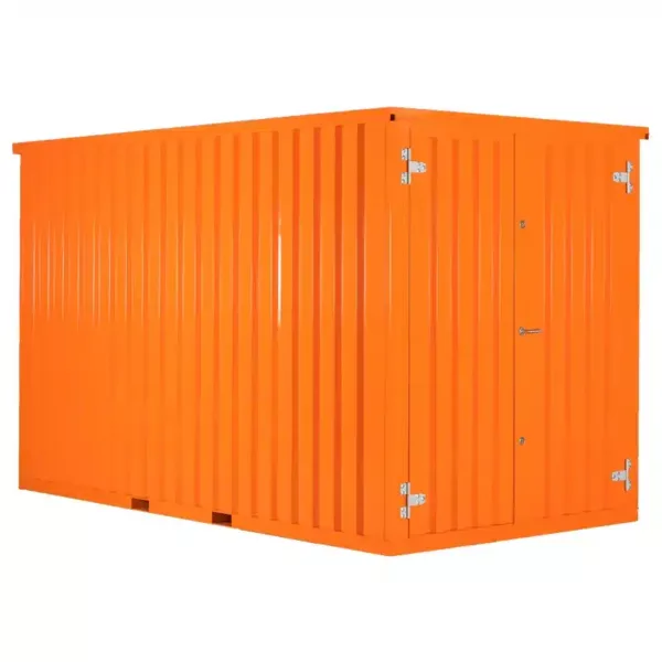 2 X 2 FOCO LAGERCONTAINER DOPPELTÜR KURZE SEITE GELBORANGE RAL 2000
