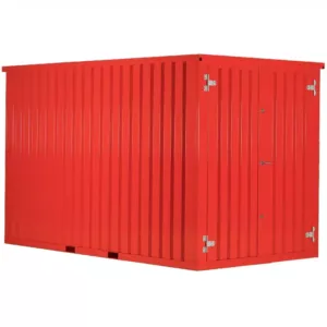 2 X 2 FOCO LAGERCONTAINER DOPPELTÜR KURZE SEITE VERKEHRSROT RAL 3020