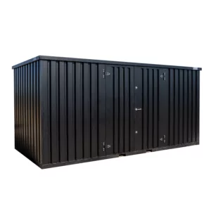 5 X 2 FOCO LAGERCONTAINER DOPPELTÜR LANGE SEITE SCHWARZ RAL 9005